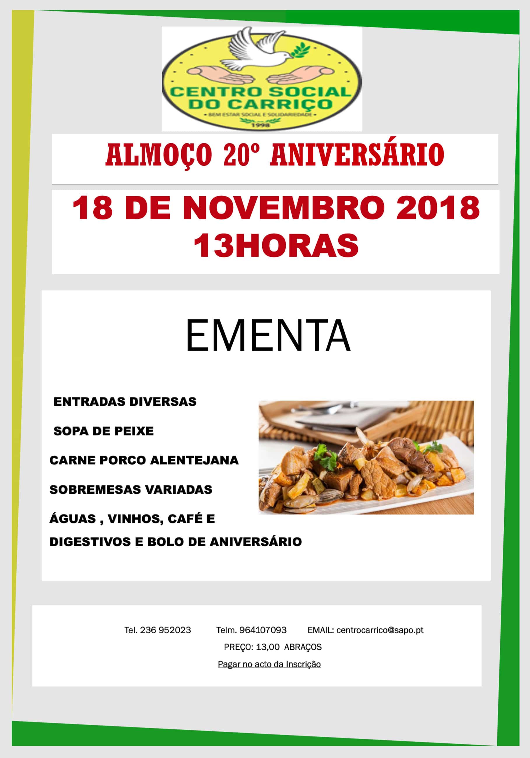 almoço de convivio